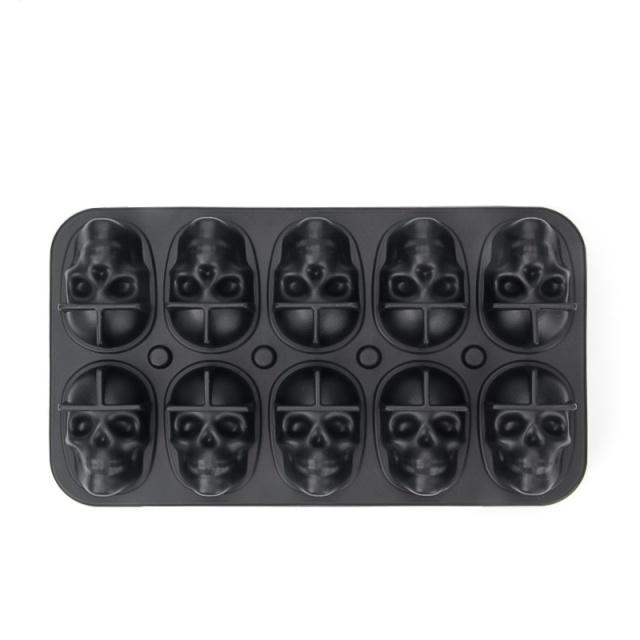 Silicone Skull 3D Flexible Ice Cube Trays Ice Ball Mold For Freezer Whisky BPA Free Ice Tray Horror Skull Head Cocktail Ice Ball