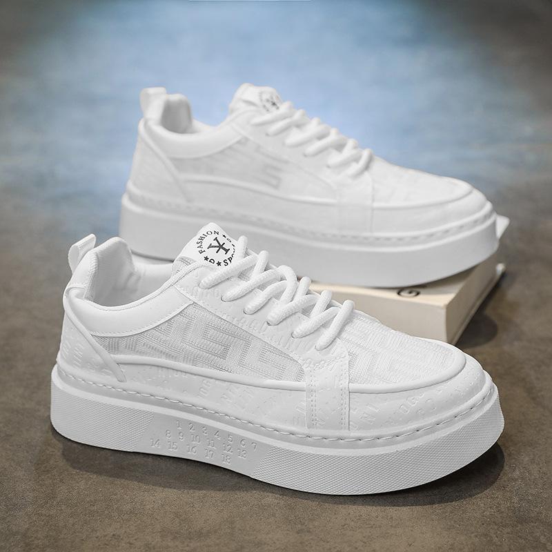 

Новые повседневные спортивные кеды мужские с круглым носком ультралегкая платформа мужские туфли повседневные дышащие универсальные дышащие сетчатые туфли 44