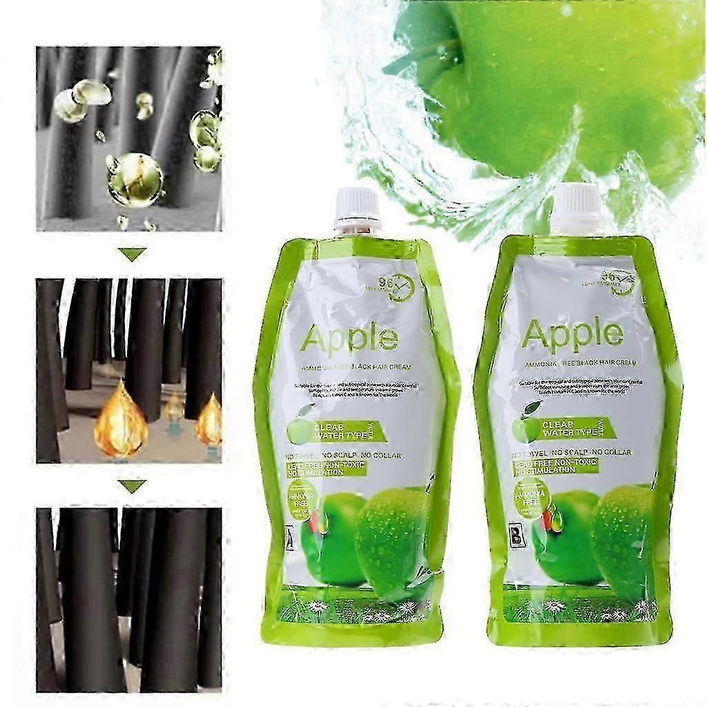 Natural Hair Coloring Cream Black Hair Dye Apple Hair Colorants for Women Men