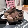 Lamb Wool Velcro Wool Cotton Shoes Women's Winter New Thick-soled Velvet Round Head Versatile Fashion Bread Shoes