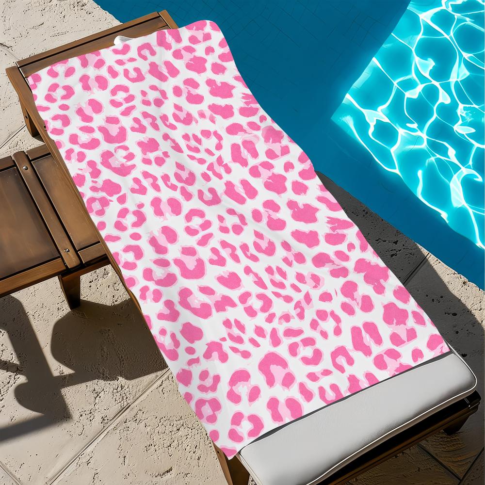 Wildflower Leopard Towel Large Quick-Drying Microfiber Soft Beach Towel for Travel Fitness Sauna Bathing Camping