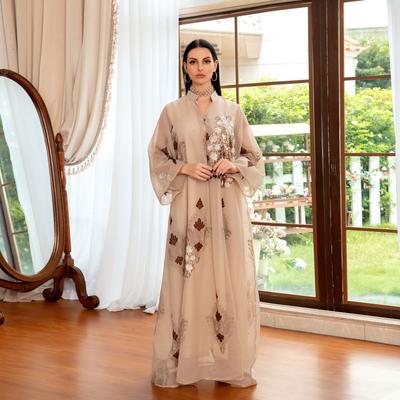 Damen Abendkleid Paillettenbestickt Muslimisches Kleid Abaya EID