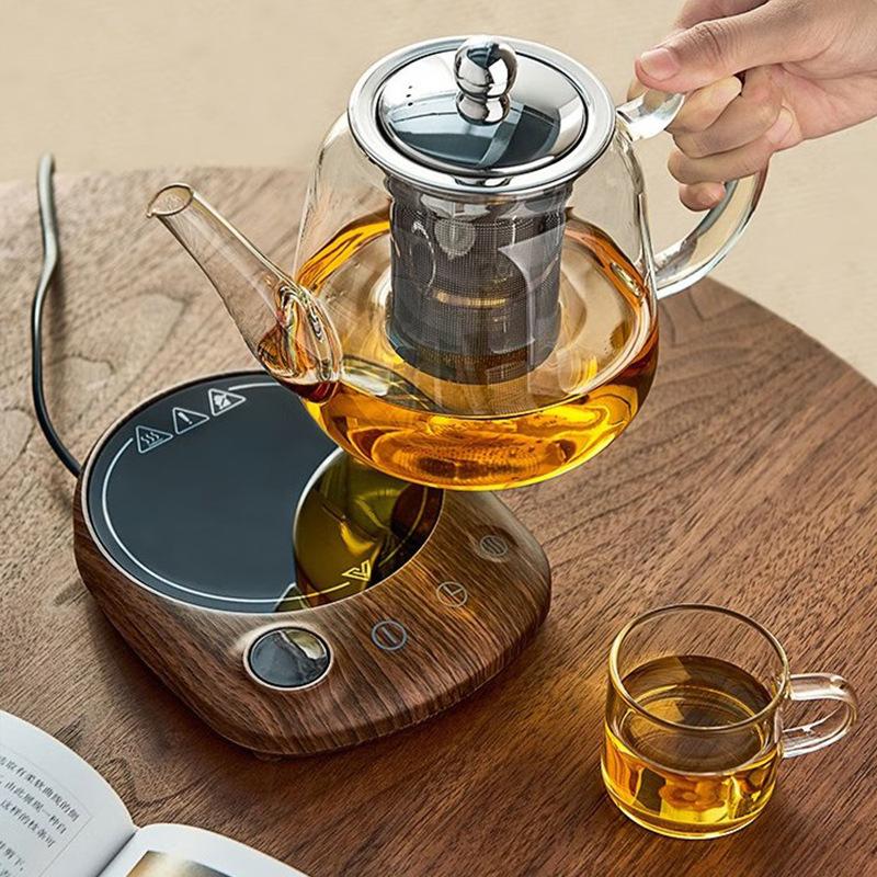 Electric Beverage Heating Plate 200W Smart Milk Tea Coffee Cup Mug Warmer For Desk 5 Temperatures With Timer Automatic Shut Off
