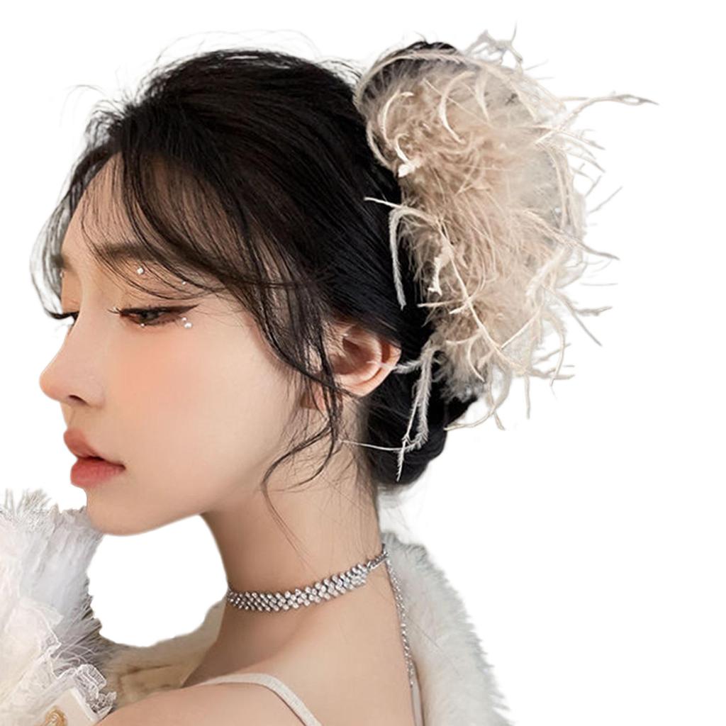 Hair Claw Clip Feather Theme Hair Claw Clamp Lovely 1920s Hair Holder Barrettes Strong Hold Hairpin for Girls