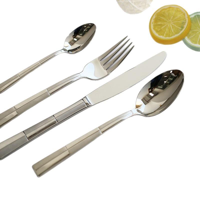 European style steak knife, fork, spoon set 304 stainless steel hotel home high quality dinnerware set 4-piece set