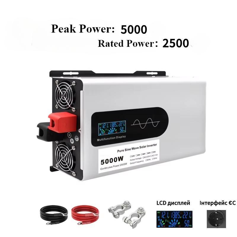 2025 EU Photovoltaic Solar High Power Pure Sine Wave Inverter 12V24V48V 5000w-10000w 50hz Car Home Auto Parts Car AC