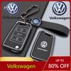 Valve Stems Caps For VOLKSWAGEN VW Zinc Alloy Leather Car Remote Key Case Cover Protector Holder Shell For VW Volkswagen Golf 7