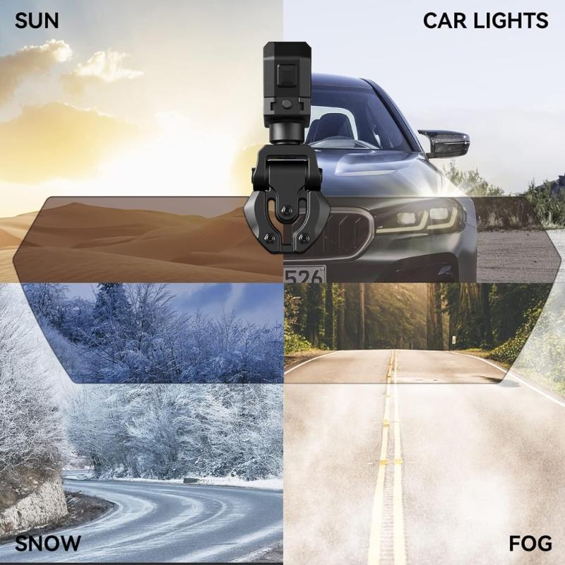 UTV Sun Visor Universal Sun Protections Visor Anti-Glare Polarized Sun Visors Work with Windshield Fit 1.5-2'' Roll Bar