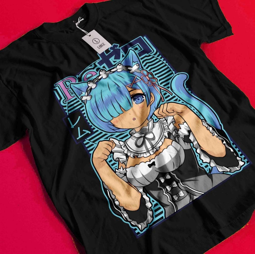Re Zero Shirt Emilia Tshirt Ram T-Shirt Subaru Anime Waifu Japanese Manga Gift BB090