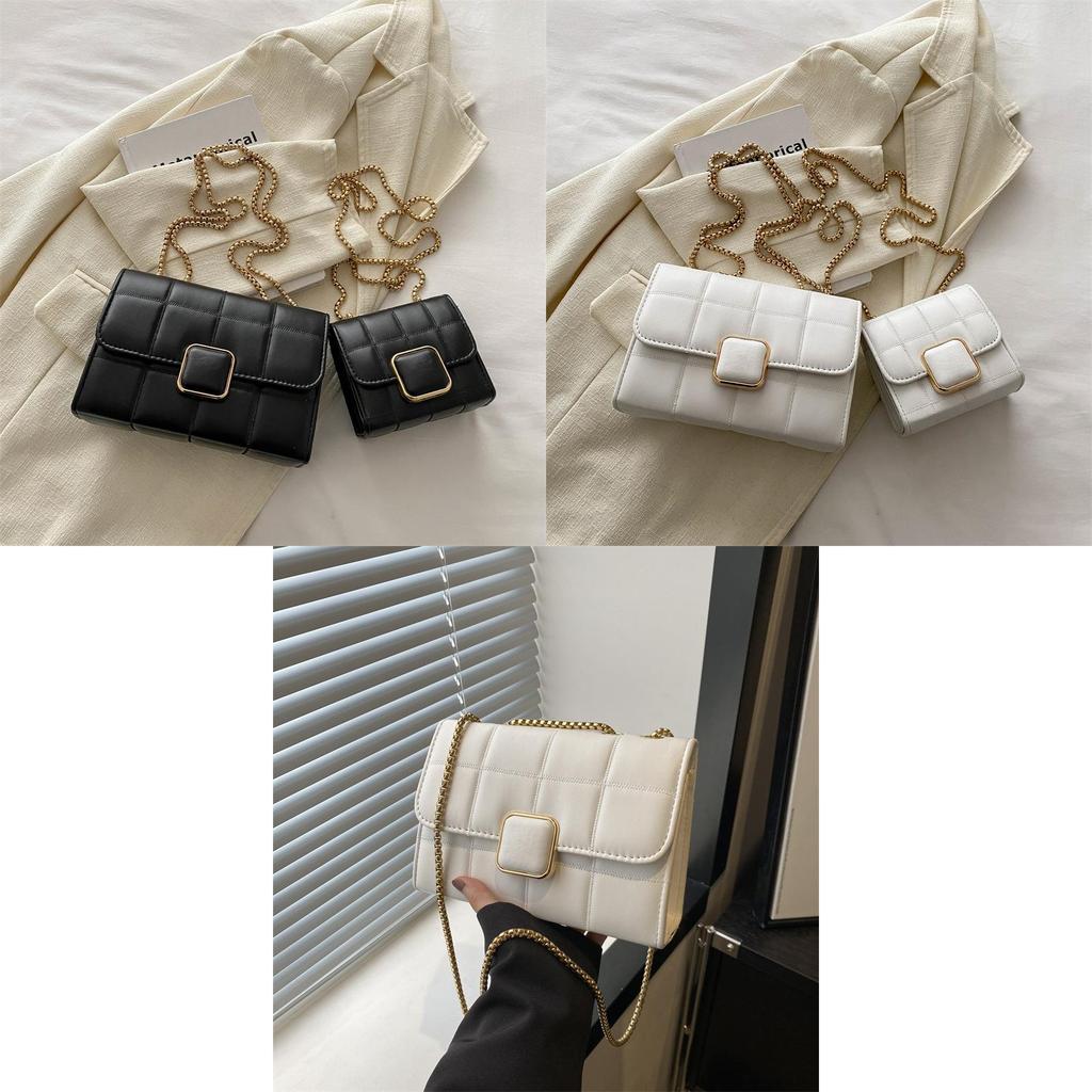 2024 New Fashion Simple Texture Casual Shoulder Bag Women Chain Small Square Bag Korean Version Street Trend