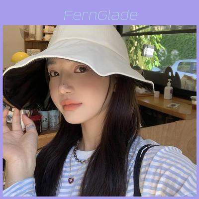 Polyester Sun Hat With Large Brim And Butterfly Bow For Summer Sun Protection