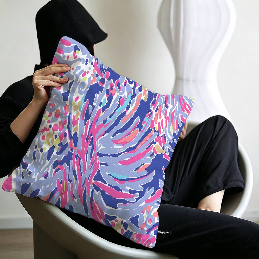 Fashion Lilly Pulitzer Pillow Cushion Cover Pillowcase Living Room Sofa Home Decor Customized