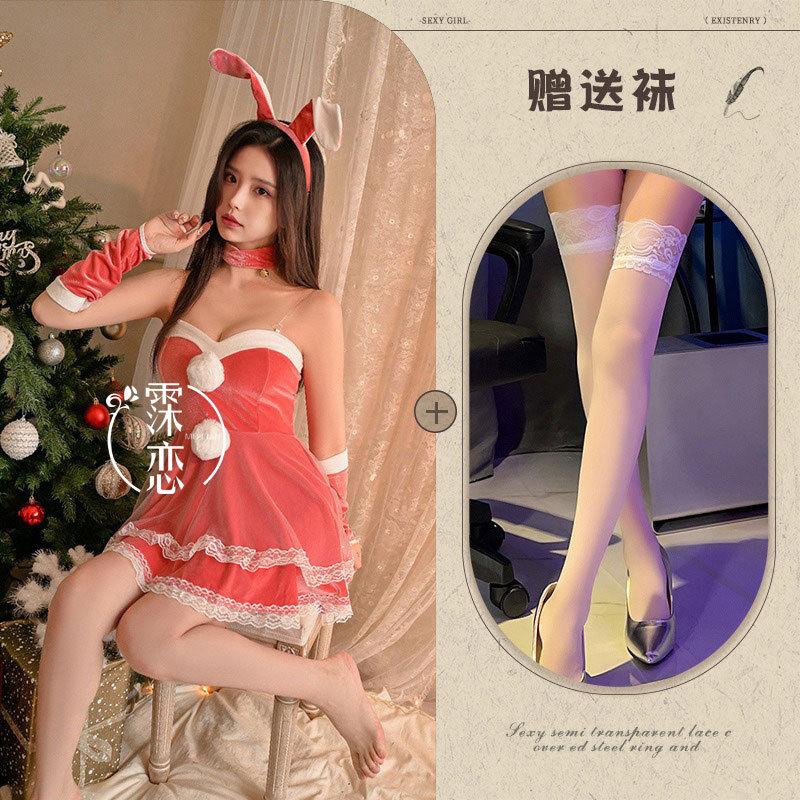 Sexy lingerie christmas dress velvet tube top dress girly sexy bunny uniform suit