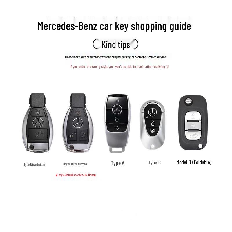 Mercedes-Benz Key Cover for E300L, E350EL, GLE450, and B200 - Transparent, Large G Buckle