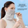 Summer Ice Silk Sunscreen Mask, Lightweight Outdoor Cycling Mask, Nylon Breathable Sunshade Sports Neck Protector with Ear Hooks, 2-Pack