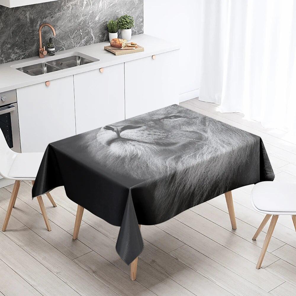 

Лев джунгли животное скатерть открытый кемпинг анти-пятно водостойкая прямоугольная кухонный обеденный стол домашний декор 40x70cm
