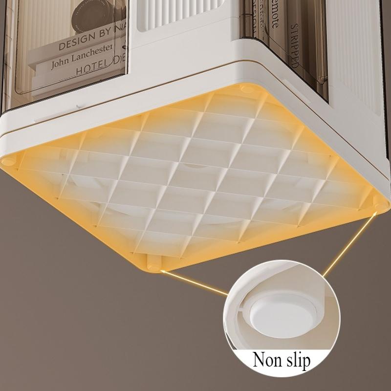 Transparent Book Shelf Rotating Bookshelf Bedroom Multifunctional Folding Storage Box Household Removable Bookcase Organizer