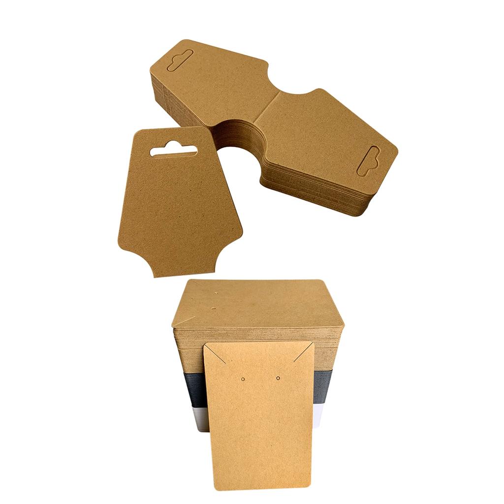 200 Pcs Necklace Display Cards Retro Thick Blank Kraft Paper Tag for Displaying Earring Bracelets Jewelry Stores