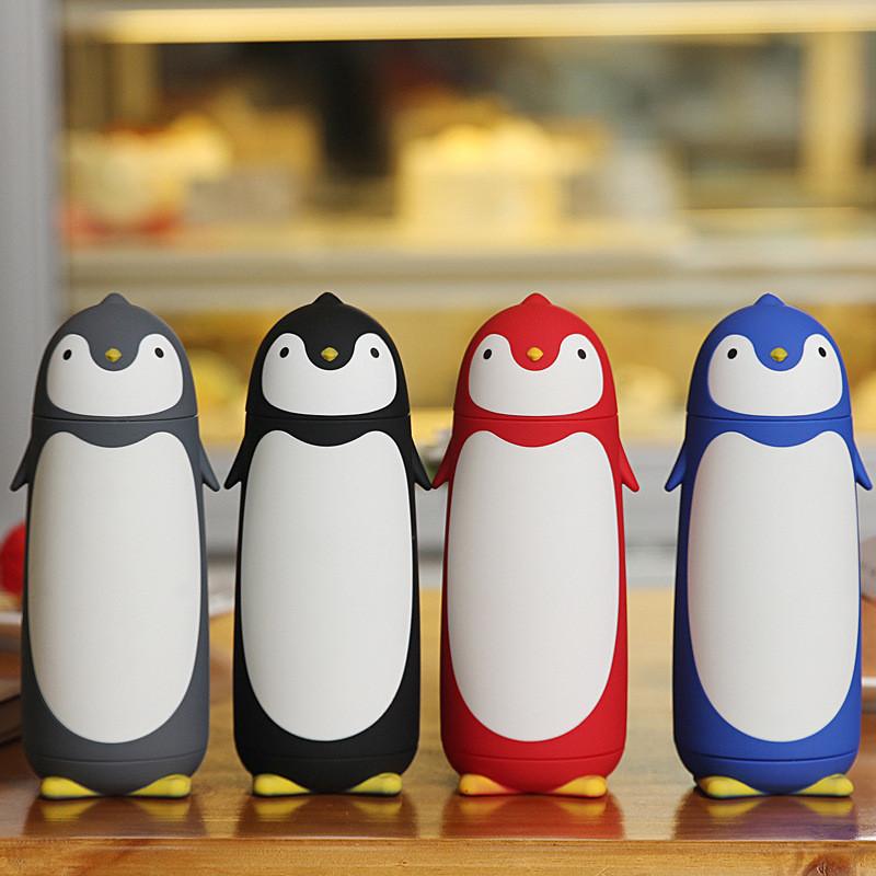 Adorable Penguin Insulated Water Bottle With Twist Lid For Office And Outdoor