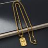 European and American Gold Classic Square Brand Relief Cross Retro Twist Chain Pendant