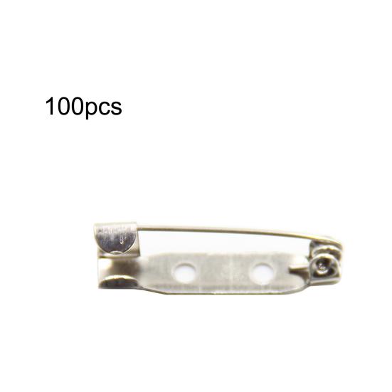 100Pcs Practical Alloy Brooch Bar Backs Safety Pins with Holes for