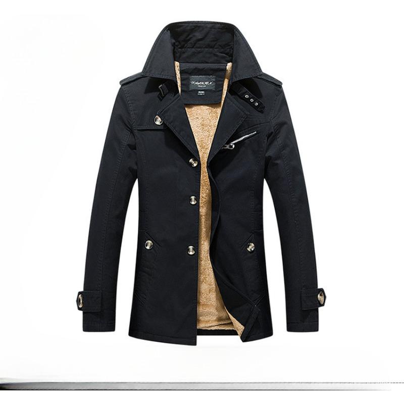 Lässige Herren-Arbeitsjacke Baumwolle Trenchcoat Samt Herbst und Winter Herrenjacke