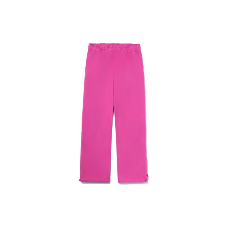 Li Ning X Disney Toy Story Strawberry Bear Series Solid Color Fleece Warm Loose Sports Long Pants Women Bottoms Rose-Purple AKLR742-1