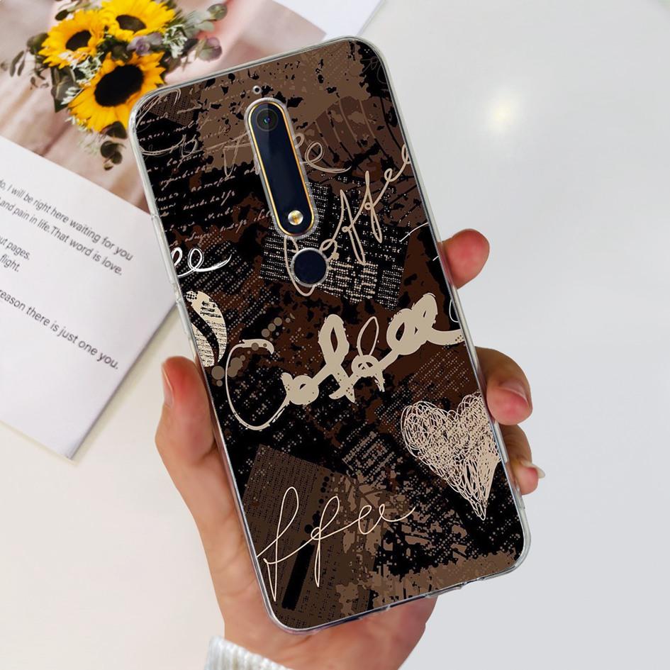 For Nokia 6 2018 Case Fashion Flower Soft Silicone Bumper For Nokia 6.1 Cover TA-1043 TA-1045 TA-1054 TA-1050 TA-1068 Phone Case
