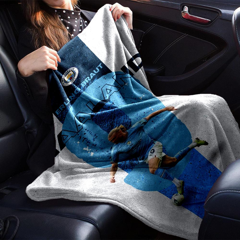 Manchester City Theme Printed Blanket - Perfect for Couch, Bed, Travel & Outdoor Use | Machine Washable, Cozy & Durable.