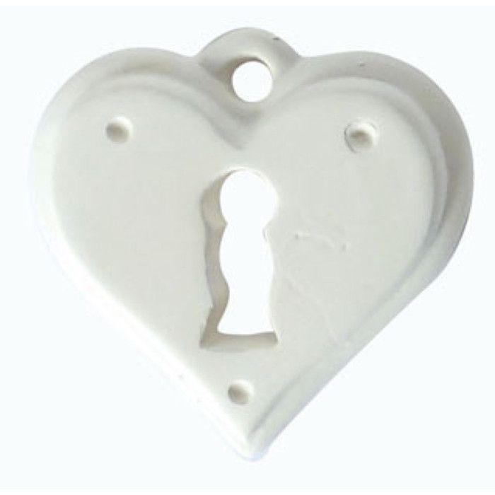 Objet en plâtre Coeur Serrure