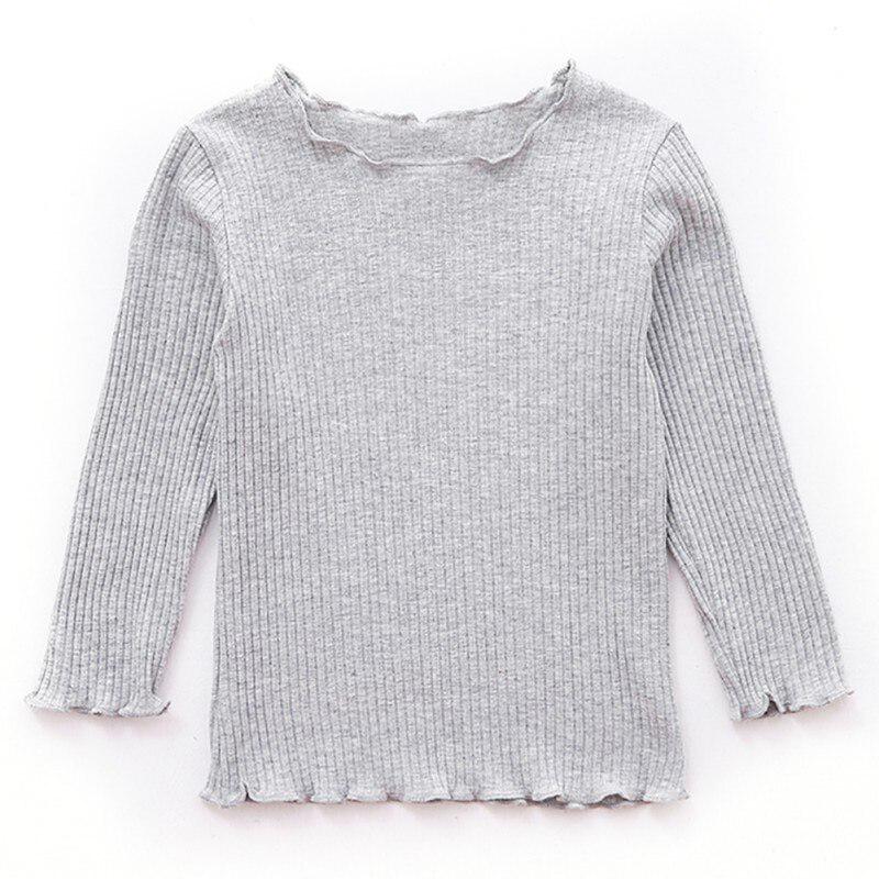 Autumn Baby Girls Clothes Long Sleeve Solid T-shirt Kids Tops Cotton T-shirts Casual Blouse Spring