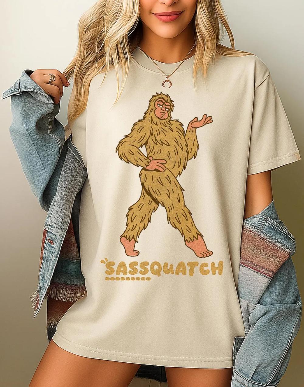 

Bigfoot TShirt Funny Sassy Sasquatch Shirt Yeti Bigfoot Walking Sassy Cute Big Foot Clothing Graphic Short Sleeve Shirt Unisex S