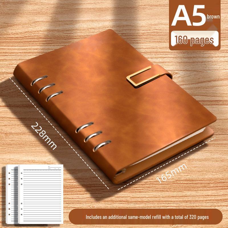 Large A4 Loose-Leaf Business Notebook: Detachable A5 Meeting Minutes Book and Custom B5 Notepad A4 Large