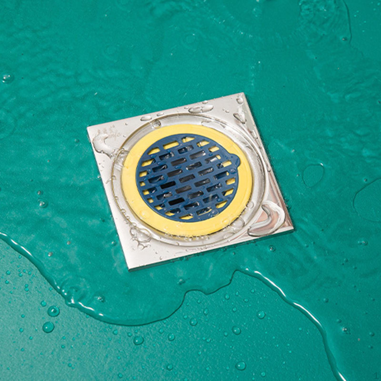 

Anti-Clogging Shower Drain with Removable Cover синій