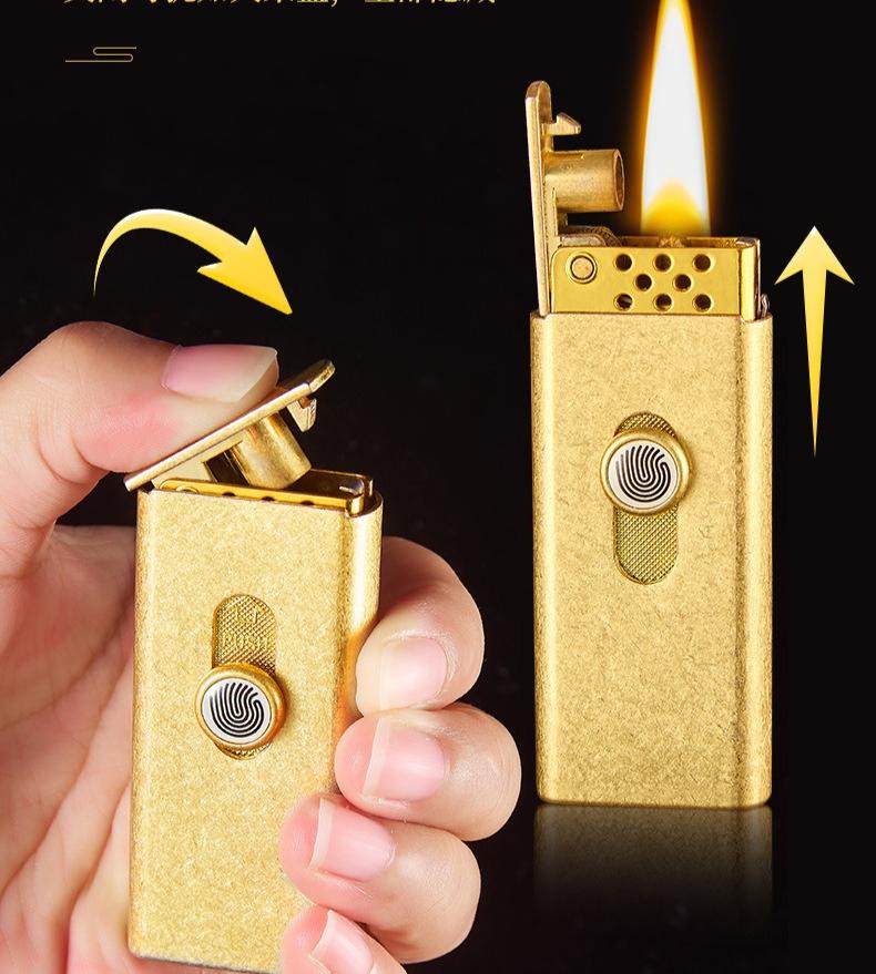 High-end Creative Push-button Mechanical Automatic Ignition Metal Lighter Gift Men's Cigarette Accessory