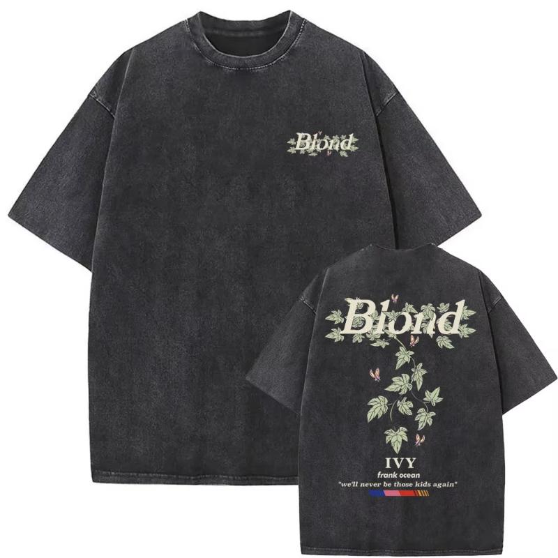 Washed Vintage Rapper Frank Oversized Tshirt Blond Graphic Tshirts Unisex Women Ocean Hip Hop T Shirt Unisexs Fashion Casual Tees