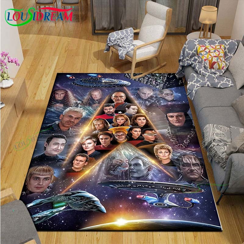 Fashion Famous Films S-Star-T-Trek Carpet Living Room Bedroom Bedside Mat Fashion Floor Mat Area Rug Door Mat Bedroom Decoration