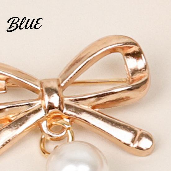 Anti-oxidation Brooch Pin Bow Shape Alloy Lapel Pin with Imitation