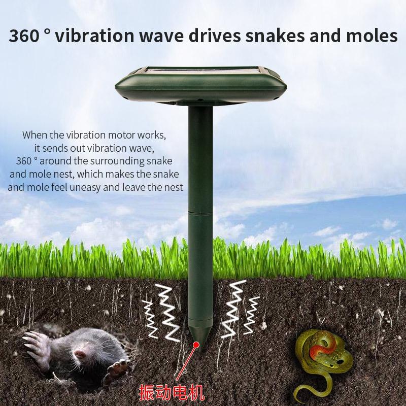 Güneş Enerjili Fare Kovucu 360° İnverter Mekanik Dalga Yılan Kovucu Çiftlik Bahçe Toprak Fişi Fare Kovucu