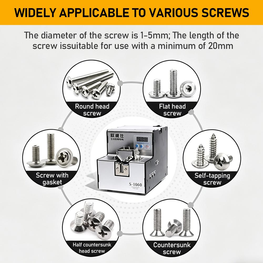 Automatic Screw Presenter Digital Count Screw Feeder Machine Adjustable M1.0-M5.0 Fastener Dispensing Equipment