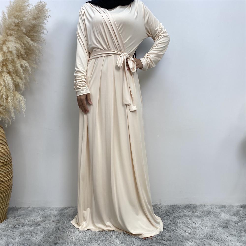 

New Fashion: Women s Simple Solid Color Muslim Dress - Popular in Middle East 2XL