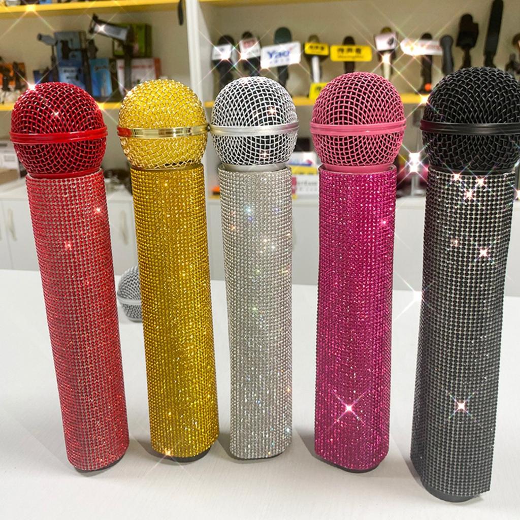 Strass-Mikrofonhülle für die meisten kabellosen Handmikrofone, Schutzhülle, Skin-Schale für Partys und Veranstaltungen