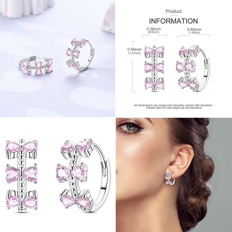 New Earrings 100% Genuine 925 Silver Women Hoop Earring Women's Wedding Engagement Girlfriend Wife Birthday Gift