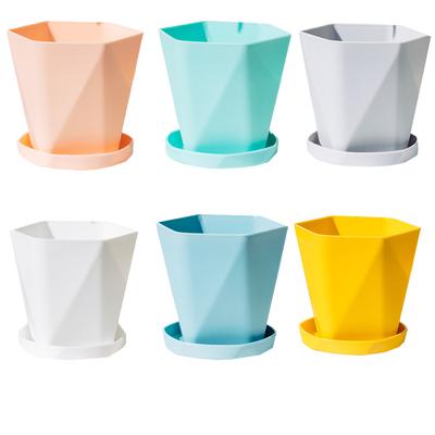 Plastik Reçine Saksı Geometrik İskandinav Saksı Fidanlık Konteyner Bonsai