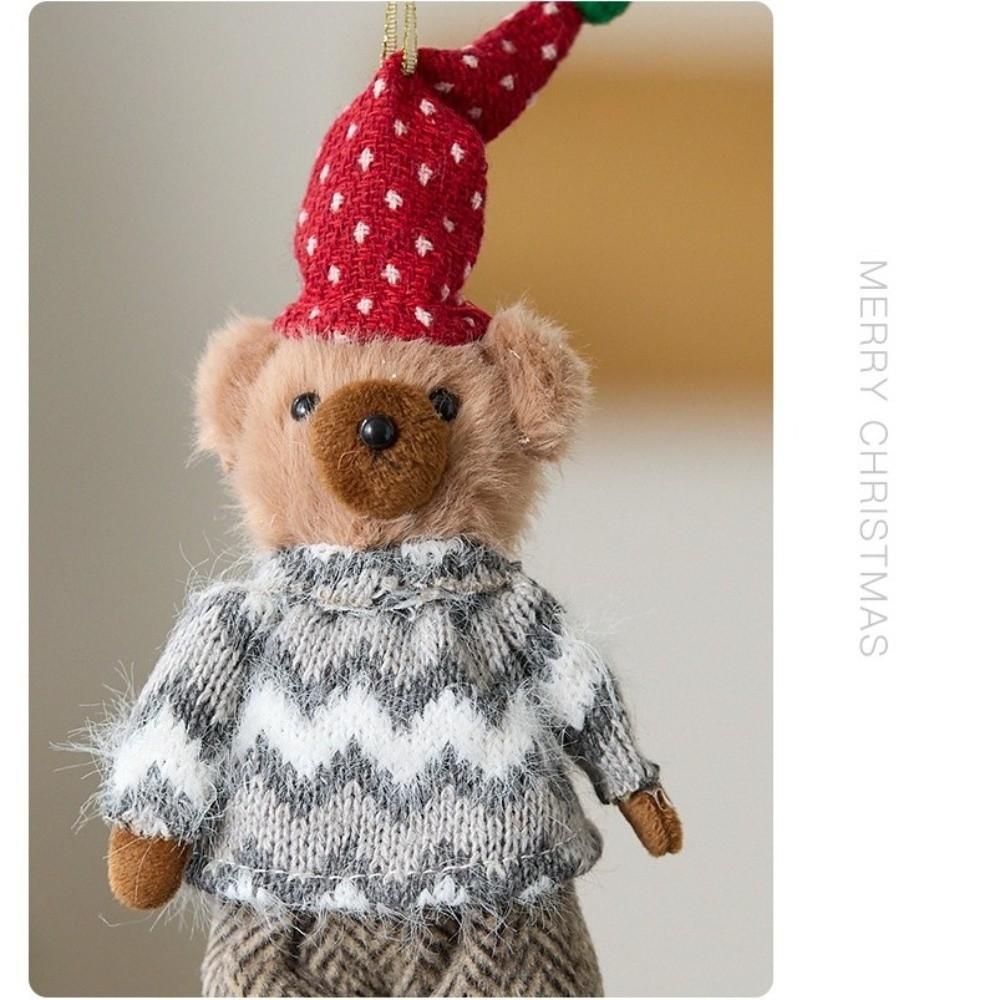 Cute Bear Doll Ornaments Plush Christmas Gift Doll Decorations  Xmas Party