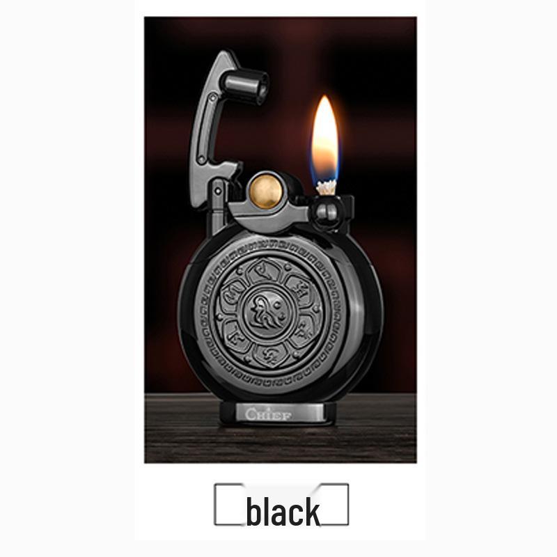 Leader CHIEF Automatic Ejection Windproof Kerosene Lighter - Creative Rocker Design for Personality and Decompression.