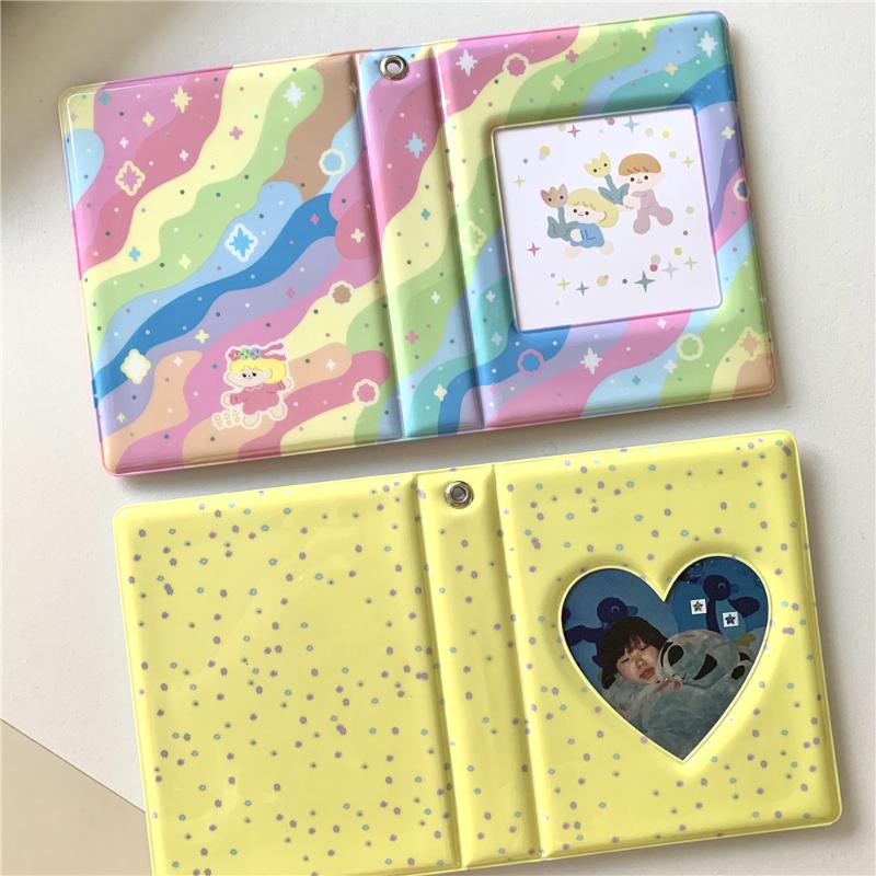 Creative Design Rainbow Mini Photo Album with 20 Pages Storage Sweet 3 Inch Kpop Photocard Album for Couple Friends Gift 2025