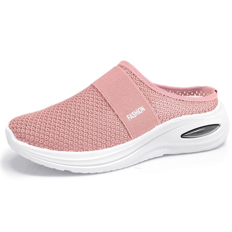 

Летние новые модные и универсальные женские туфли Half Drag, повседневная обувь на толстой подошве с воздушной подушкой 41 розовый