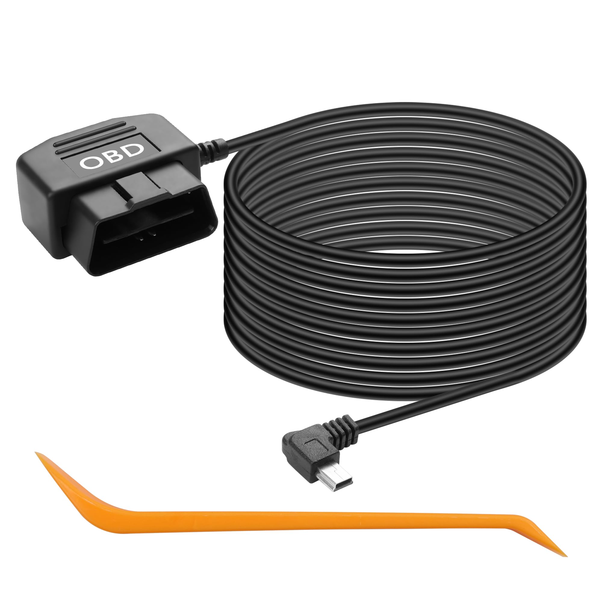 

CERRXIAN Мини-USB Правосторонний-OBD Кабель питания, OBD-Мини-USB Правосторонний Кабель питания для автомобильного регистратора, Режим 24-часового мониторинга/ACC, 12 В/24 В к 5 В OBD