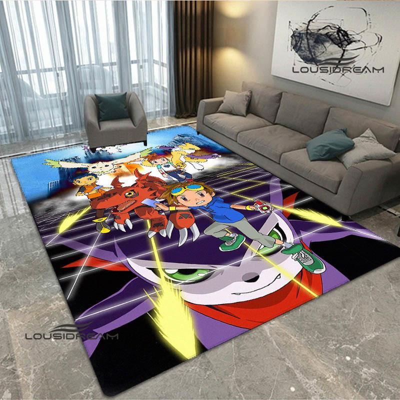 3D Digimon Cartoon Printed Carpet Non-slip Carpet Yoga Mat Carpets for Living Room Area Rug Home Bedroom Decor Birthday Gift